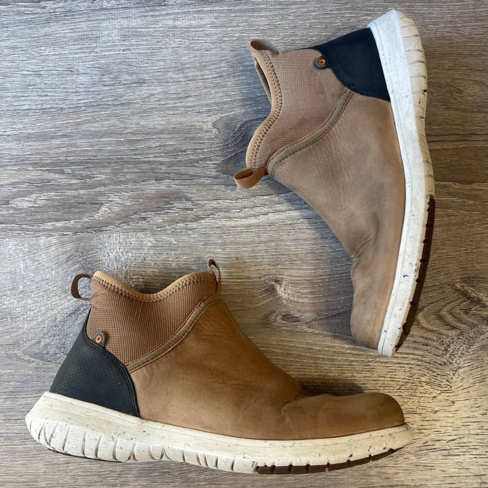 Bogs Juniper Chels Leather Ankle Boots Women 7.5 Tan Brown 72692-235